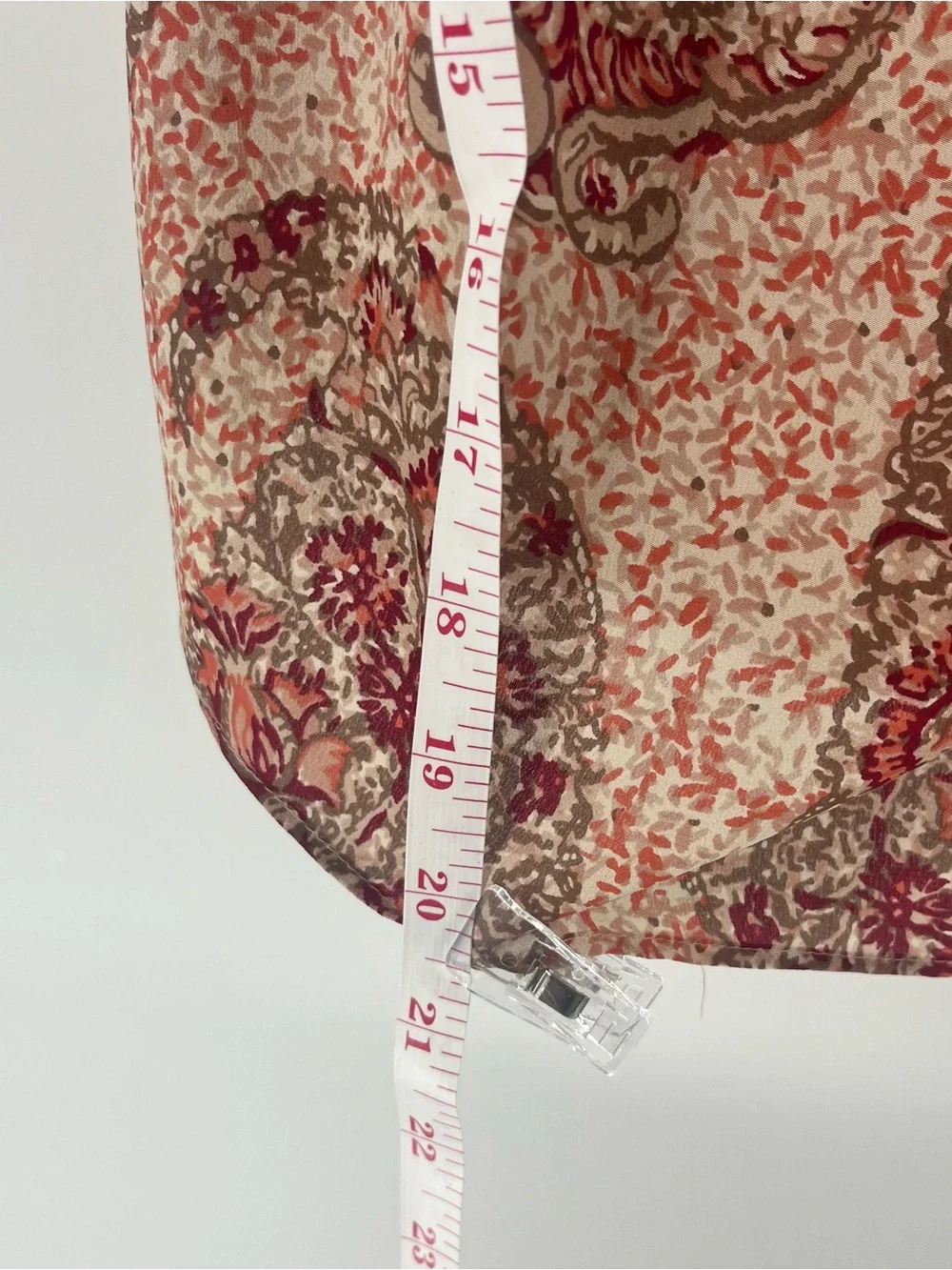 Madewell Red and Cream Paisley Off-Shoulder Blouse